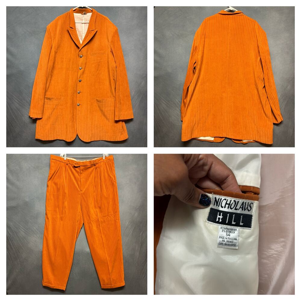 Nicholaus Hill Burnt Orange Pimp Suit Stripes B Better Have My $ Costume Size 54